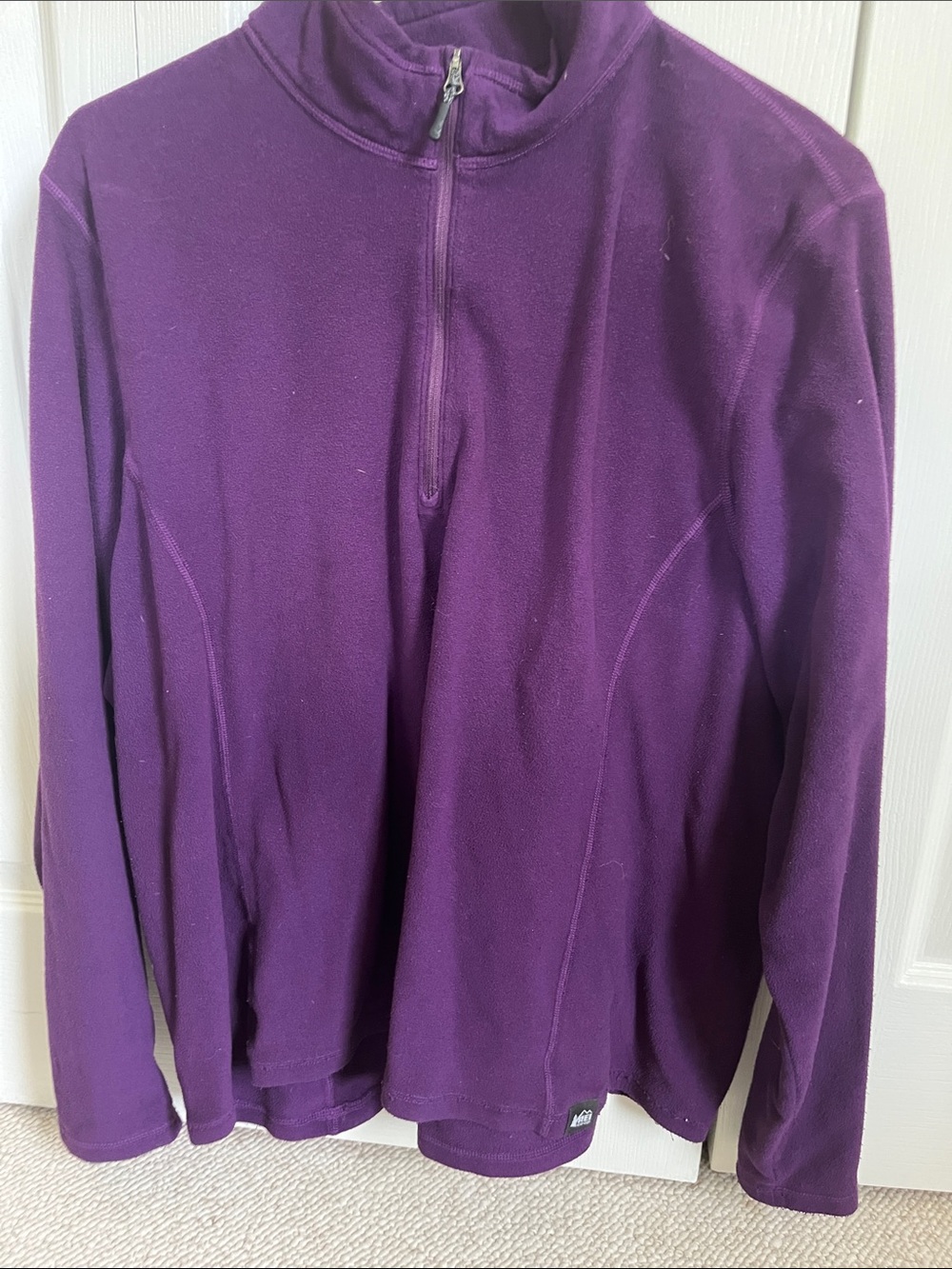 REI Purple Half-Zip Turtleneck Fleece Pullover